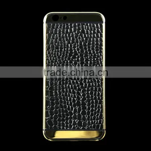 Special Leather Design for Iphone Gold Back for Iphone Gold 24k Housing thumbnail-4