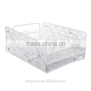 Metal Hollow 3-Tier Document Tray Magazine Frame Paper Files Holder thumbnail-2