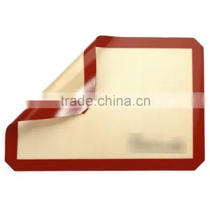 OEM 1 Color Logo Silicone Nonstick Fiberglass Silicone Baking Mat Set thumbnail-4