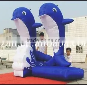 Double Inflatable Dolphin Carton Model for Advertising thumbnail-1