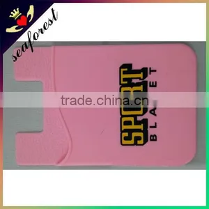Custom Made 3m Sticker Adhesive Cell Phone Silicone Smart Wallet Silicone Card Holder thumbnail-1