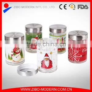 Wholesale Christmas Theme Glass Candy Jar thumbnail-1