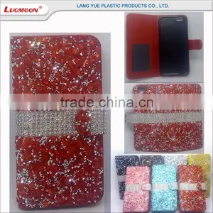 Folio Opening Design Leather Diamond Phone Case for Vivo Y11 Y15 Y51 Y22 Y28 thumbnail-1