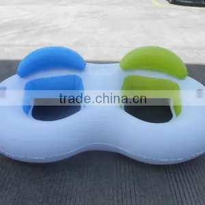 Inflatable Water Twin Lounge Tube With Drinking Holder thumbnail-1