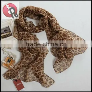 Leopard Silk Chiffon Scarf thumbnail-1