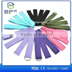 New Products 2016 Adjustable Yoga Stretch Strap D-Ring Training Belt Waist Leg Fitness Tools thumbnail-3