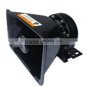 Black Police 12V Powerful Aluminum Speaker Horn thumbnail-1