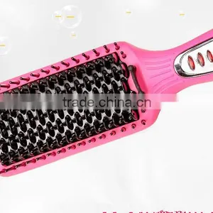 Pink 3 In 1 Professional Hair Salon Equipment Electric Hair Straightener Brush With Hair Curler thumbnail-3