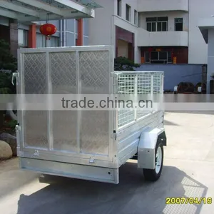 High Quality 7x4ft Hot Dipped Galvanized Caged Ramp Box Trailer thumbnail-6