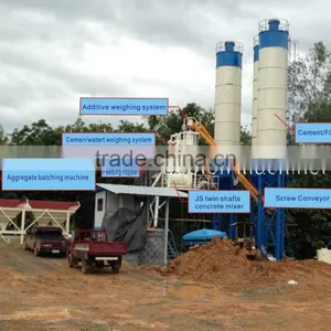 Low Price PLC Schenider Control HZS25 Mini Batching Plant Sold to Algeria thumbnail-2