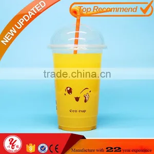 20oz Pet Plastic Cup Print With Straw thumbnail-1