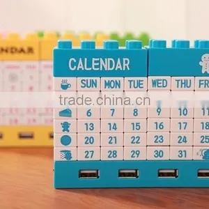 Creative USB HUB DIY Blocks Usb 2.0 Hub Calendar With Bluetooth/usb Hub With Cable/Executive DIY Desk Calendar 2015 thumbnail-4