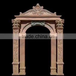 Stone Carving Door Frame With Flower Design thumbnail-1