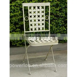 Powerlon Vintage Wrought Iron Folding Patio Chair thumbnail-3