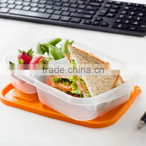 Bento Lunch Boxes Plastic 3 Compartments Food Container thumbnail-3