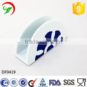 Factory Direct Sale Custom Logo and Design Printing White Ceramic Napkin Holder thumbnail-1
