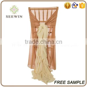 Chiffon Ruffled Willow Chair Sash Us. thumbnail-5