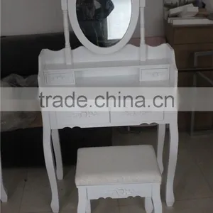 Living Room K/D Dressing Table Designs With Mirror And Stool Scream Color One Set Dresser Mail Package YD-C-1 Item 76*40*142cm thumbnail-4