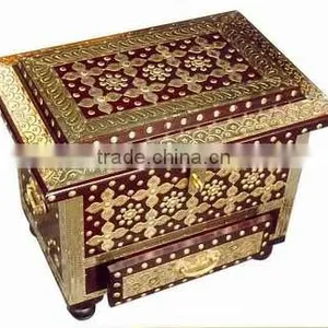 Wooden Chest Box, Treasure Chest Boxes, Antique Wood Box, Wood Craft Boxes, Wooden Box, Large Wooden Box, Hand Carved Wood Box thumbnail-1