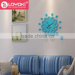 Home Wall Decorative Creative Design Wall Mount Wooden Clock Carving Flower Decorative Wall Clock thumbnail-5