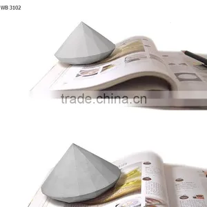 Set of Two Cement Diamond Shape Paper Weight thumbnail-1