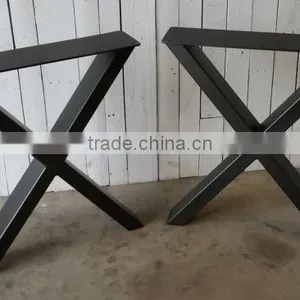 Dining Room Furniture 28 Inch X Shape Matt Silver Finished Iron Table Leg for Wooden Furniture Designs thumbnail-3