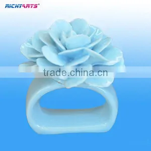 Bulk Wholesale Porcelain Flower Napkin Ring thumbnail-1
