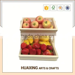 Modern Style Wood Slice Wooden Fruit Basket thumbnail-2
