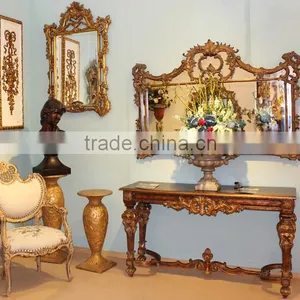 Antique Style Living Room Decorative Console Table and Mirror Set thumbnail-1