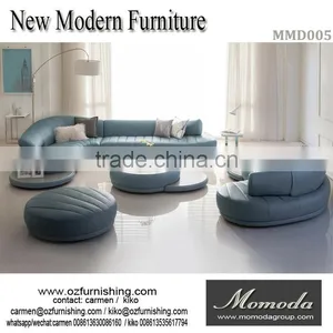 2017 New Famous Italy Fashion Cow Leather Living Room Sofa Set 1:1 Copy Foshan Lecong Furniture Supplier thumbnail-1