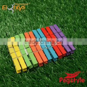 24pcs Colored Craft Wooden Pegs,Clothes Pins,Clothes Pegs thumbnail-1
