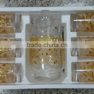 JK035 7pcs Glass Drinking Set With Deco thumbnail-1