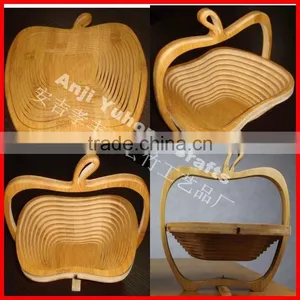 Apple Shape Bamboo Fruits Basket thumbnail-1