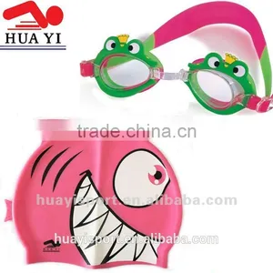 Cute Cartoon Swim Caps and Goggles Set for Kids Wholesale thumbnail-1