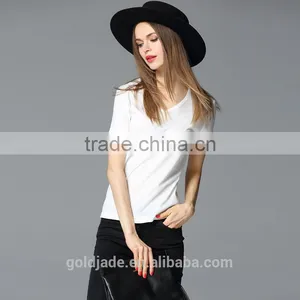 Wholesale Slim Fit Blank T-shirt Women Short-sleeve t Shirt Design thumbnail-1