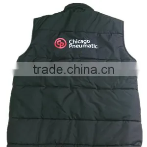 Black Sleeveless Polar Fleece Work Vest for Men Waterproof 201T Fabric thumbnail-2