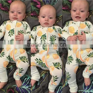 Hot Sale 100% Cotton Pineapple Pattern Onesie Kids Newborn Pajama Romper thumbnail-1