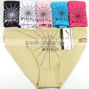 Yun Meng Ni Underwear Fashion Spider Web Printing Briefs Soft Cotton Sexy Woman Panties thumbnail-1