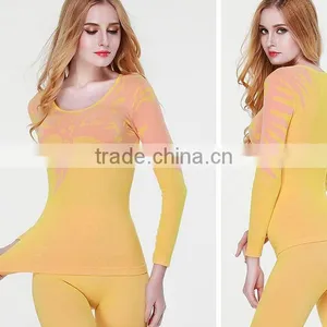 Custom 2016 Cheap New Female Ms Women Fashion Sey Beauty Care Thin Seamless Thermal Underwear Set Body Shaping Autumn Winter Lon thumbnail-4