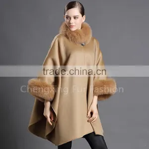 CX-B-P-19 Fur Trim Fashion Pashmina Large Size Warm Stole Scarf Shawl thumbnail-1