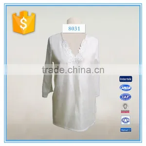 Fashion Garment And Round Neck Design Of Blouse thumbnail-1