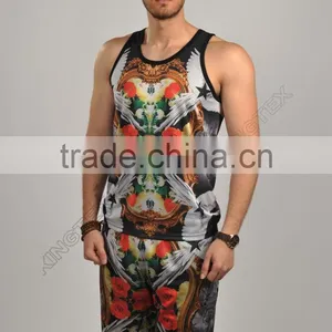 Apparel Wholesale Custom Printed 100 Polyester Tank Tops thumbnail-4
