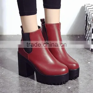 Zm50397b Autumn and Winter Europe Women Shoe Chunky Heels Brushed Lady Short Boots thumbnail-3