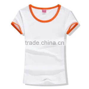 Factory New Style 95%cotton 5% Spandex Women's t Shirt/custom Blank White Short Sleeve Women T-shirts thumbnail-1
