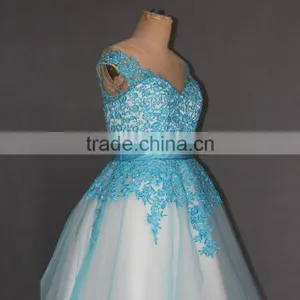 Beaded Blue Evening Dress Short Mini thumbnail-5