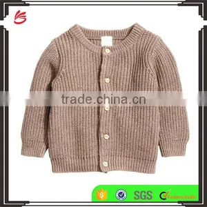 Ribbed Cardigan Kids Cable Knit Heavy Sweater for Baby thumbnail-1