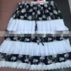 2017 Latest Design White and Black Long High Waist Flare Skirt for Online Sale thumbnail-1