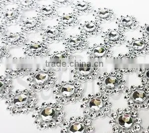 Flower Diamond Rhinestone Ribbon 3.9INCHx10 YARDS-for Wedding Decorations/Party/Home Decor thumbnail-2