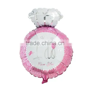Aluminium Foil Balloons Party Decoration Finger Ring Pink Angel Message "I Do" Pattern thumbnail-1