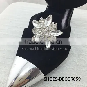 Hot Sales Silver Decorative Shoes Clips On Rhinestones Metal Shoe Clips for Wedding Shoe Accessories thumbnail-1